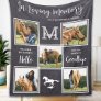 In Loving Memory Pet Horse Memorial Photo Collage Fleece Blanket