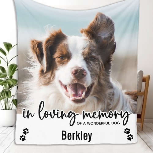 In Loving Memory_ Pet Loss Keepsake _ Dog Memorial Fleece Blanket