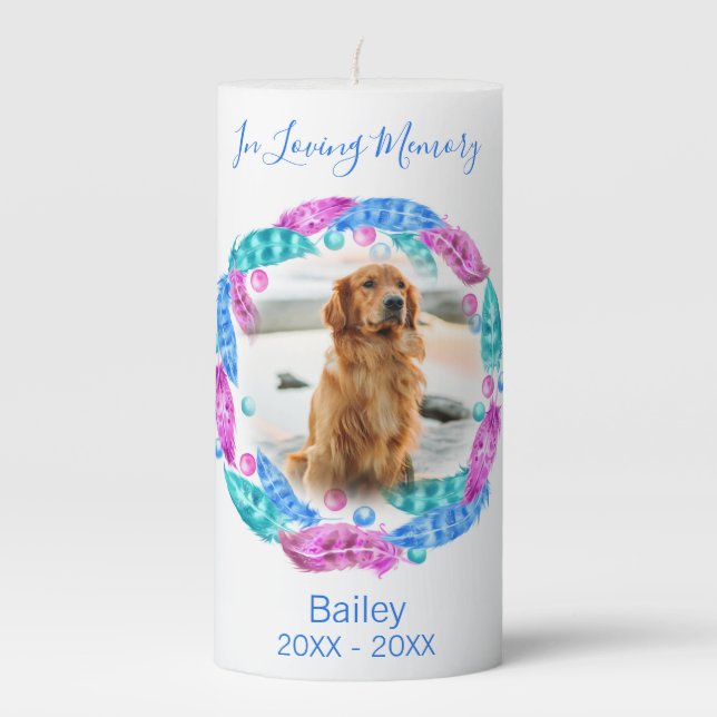 In Loving Memory - Pet Loss Memorial Pillar Candle (Front)
