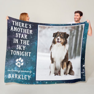 In Loving Memory Pet Loss Photo Dog Memorial Fleece Blanket