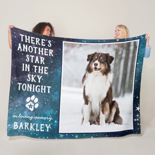 In Loving Memory Pet Loss Photo Dog Memorial Fleece Blanket