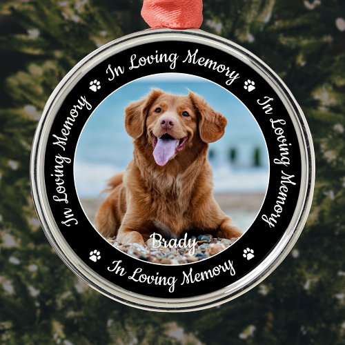 In Loving Memory Pet Loss Photo Pet Memorial Metal Ornament