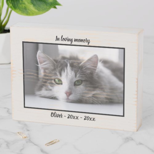 In Loving Memory Pet Memoria Photo Wooden Box Sign