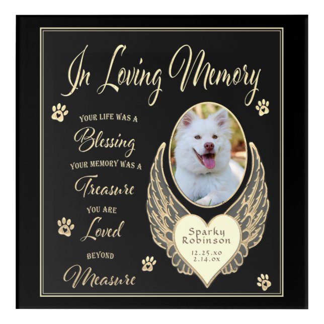 In Loving Memory Pet Memorial Acrylic Print (Front)