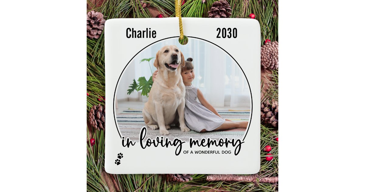 In Loving Memory Pet Memorial Ceramic Ornament | Zazzle