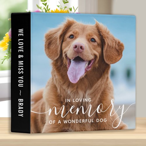 In Loving Memory Pet Memorial Dog Photo Album 3 Ring Binder