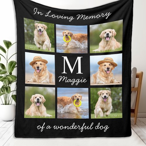 In Loving Memory Pet Memorial Dog Photo Fleece Blanket