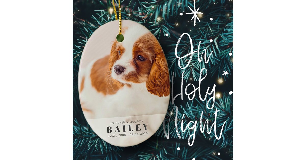 In Loving Memory Pet Memorial Modern Custom Photo Ceramic Ornament | Zazzle