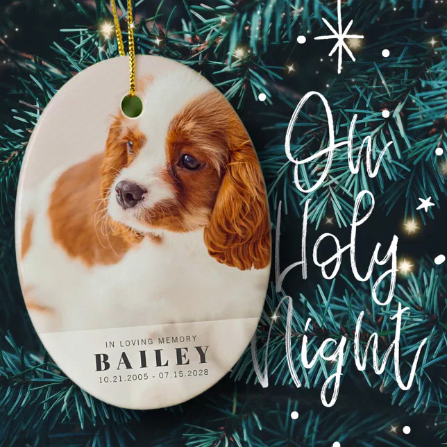 In Loving Memory Pet Memorial Modern Custom Photo Ceramic Ornament | Zazzle