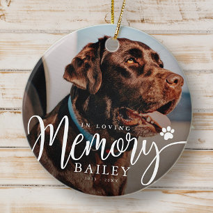 In Loving Memory Pet Memorial Modern Simple Photo Ceramic Ornament