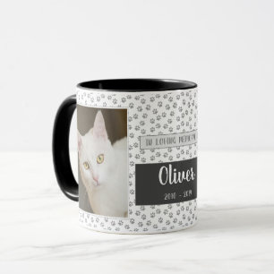 In Loving Memory Pet Memorial Mug Gray Paw Print