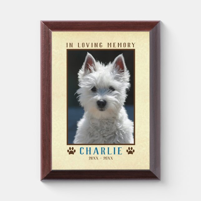 In Loving Memory Pet Memorial Name Photo Plaque (Vertical)