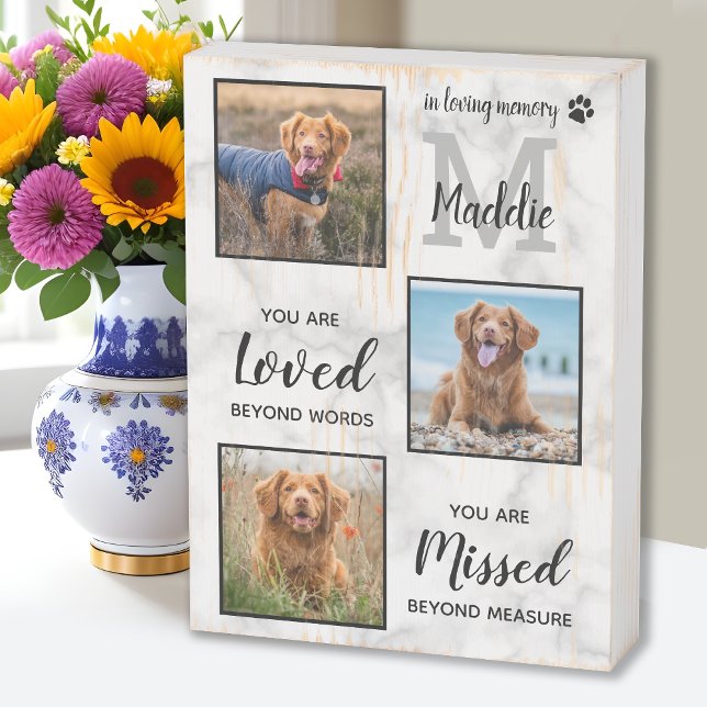 In Loving Memory Pet Memorial Pet Loss Dog Photo Wooden Box Sign (Creator Uploaded)