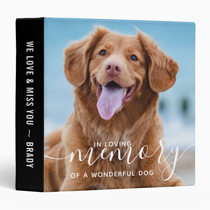 In Loving Memory Pet Memorial Photo Album 3 Ring Binder | Zazzle