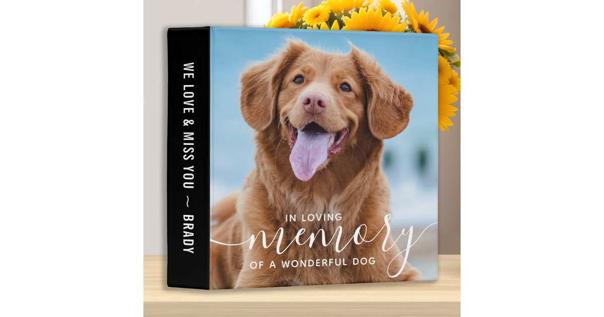In Loving Memory Pet Memorial Photo Album 3 Ring Binder | Zazzle