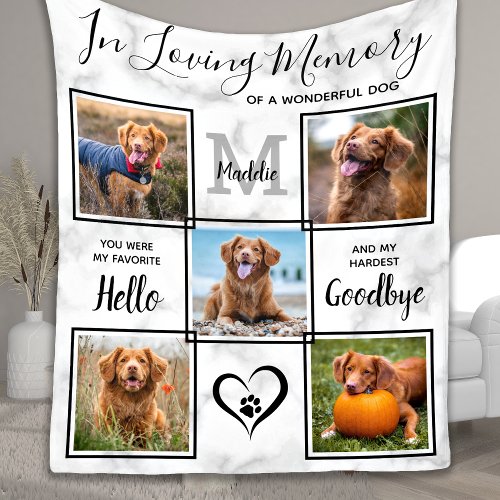 In Loving Memory Pet Memorial Photo Collage Fleece