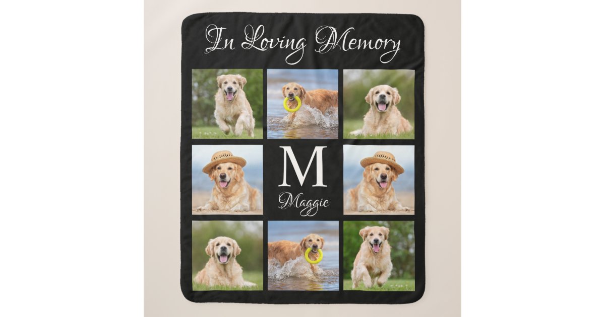 In Loving Memory Pet Memorial Photo Collage Sherpa Blanket | Zazzle