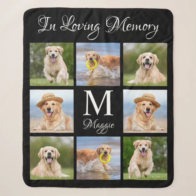 In Loving Memory Pet Memorial Photo Collage Sherpa Blanket | Zazzle