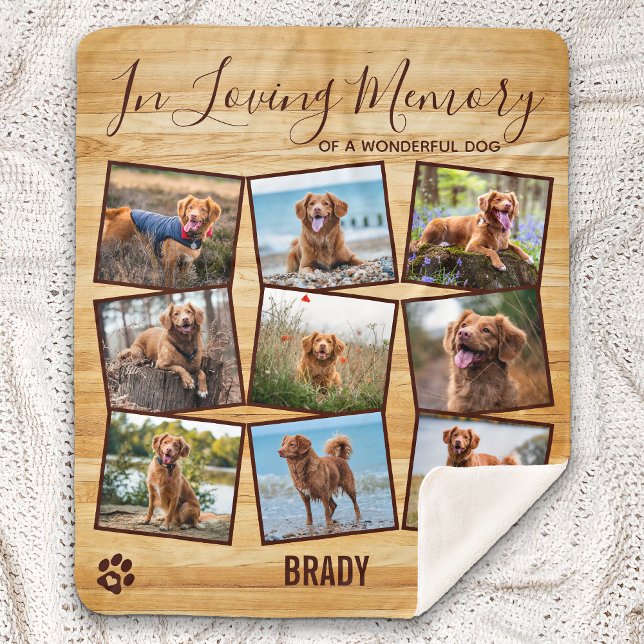 In Loving Memory Pet Memorial Photo Collage Sherpa Blanket (Creator Uploaded)