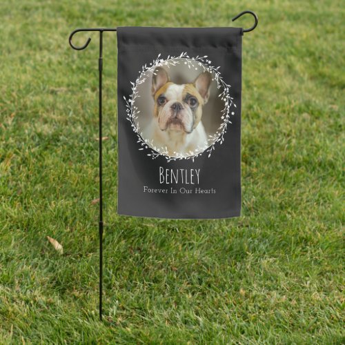 In Loving Memory Pet Memorial Photo Wreath Garden Flag