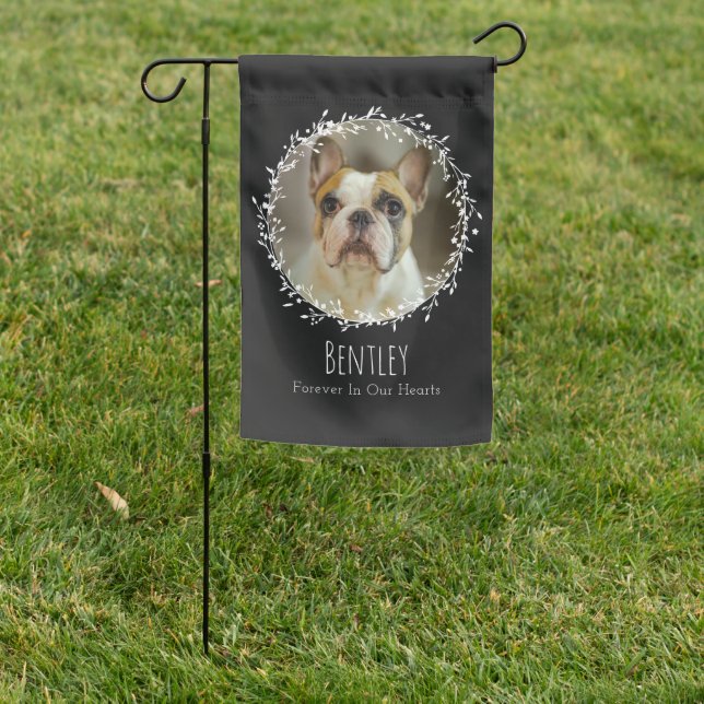 In Loving Memory Pet Memorial Photo Wreath Garden Flag (In SItu)