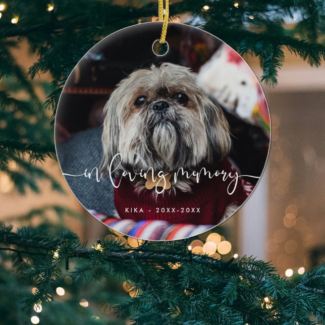 In loving memory Pet memorial Remembrance Ceramic Ornament (Creator Uploaded)