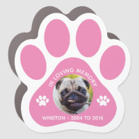 In Loving Memory Pet Paw Print Photo Pink