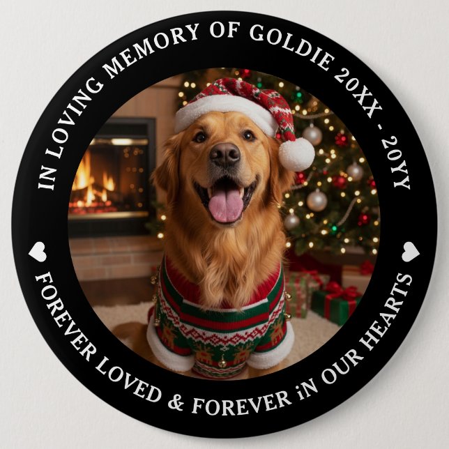 In Loving Memory Pet Photo Custom Button (Front)