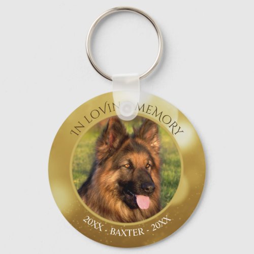 IN LOVING MEMORY Pet Photo Personalized Memorial Keychain