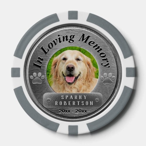 In Loving Memory Pet Pocket Photo Remembrance Poker Chips