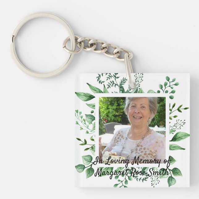 In Loving Memory PHOTO Bereavement Loss Memorial Keychain (Front)