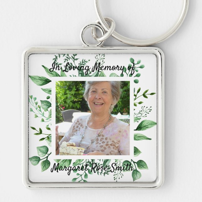 In Loving Memory PHOTO Bereavement Loss Memorial Keychain (Front)