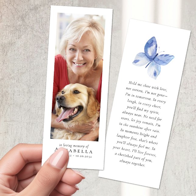 In Loving Memory Photo Butterfly Funeral Bookmarks (Creator Uploaded)