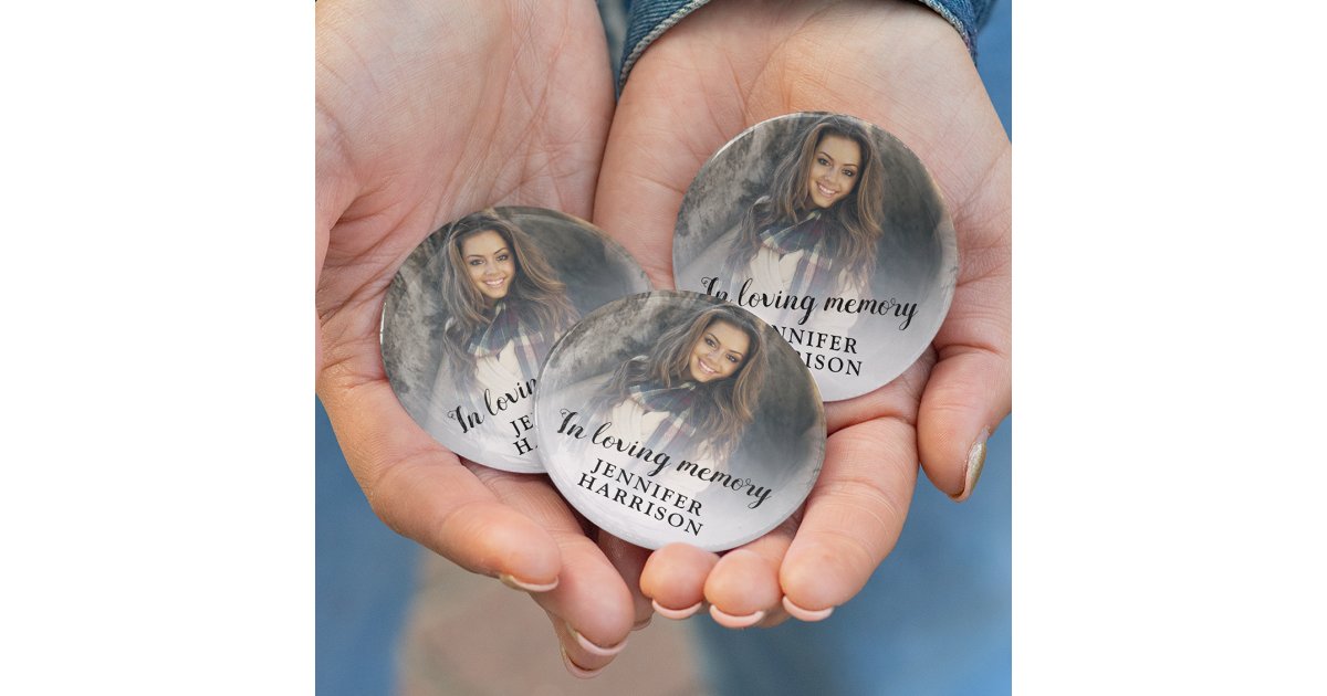 In loving memory photo button | Zazzle