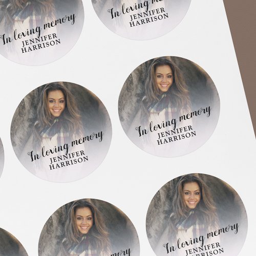 In loving memory photo button classic round sticker In loving memory photo button classic round sticker