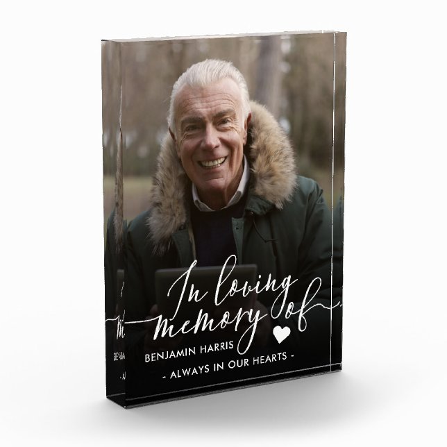 In Loving Memory Photo Calligraphy Acrylic Award (Left)