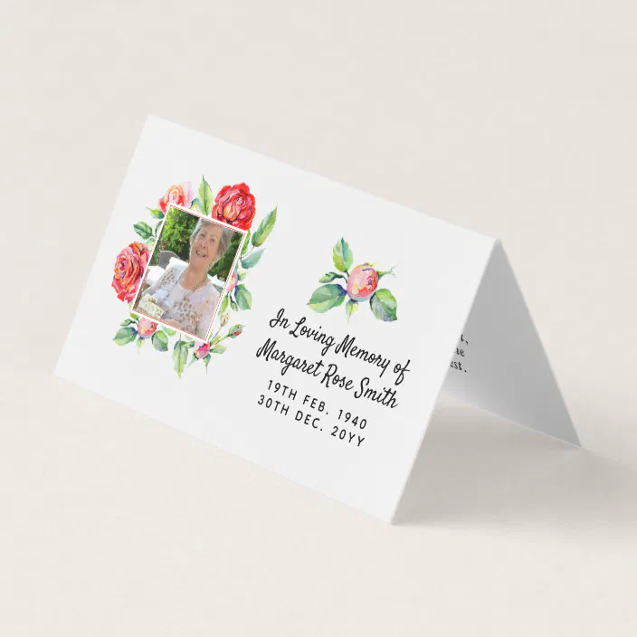 In Loving Memory Photo Card Memorial Bereavement Zazzle Com