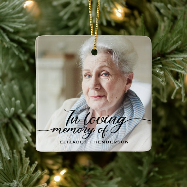 In Loving Memory Photo Ceramic Ornament (Tree)