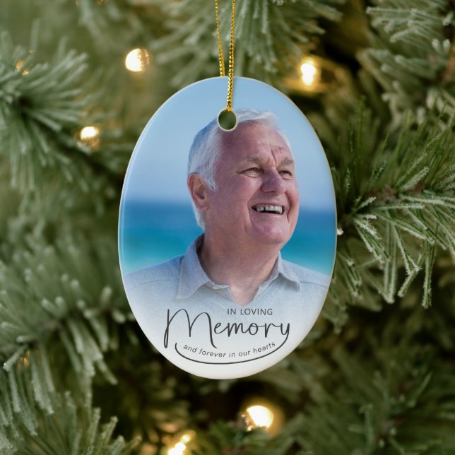 In Loving Memory Photo Christmas  Ceramic Ornament (Tree)
