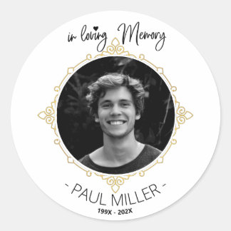 In Loving Memory Photo Classic Round Sticker