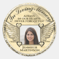 In Loving Memory Photo Classic Round Sticker