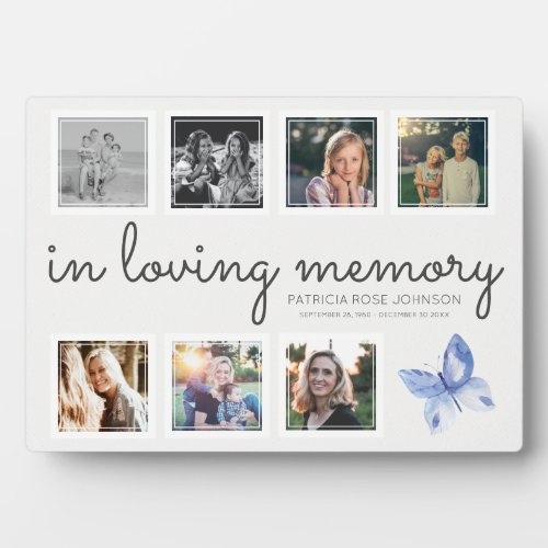 In Loving Memory Photo Collage Butterfly Keepsake Plaque