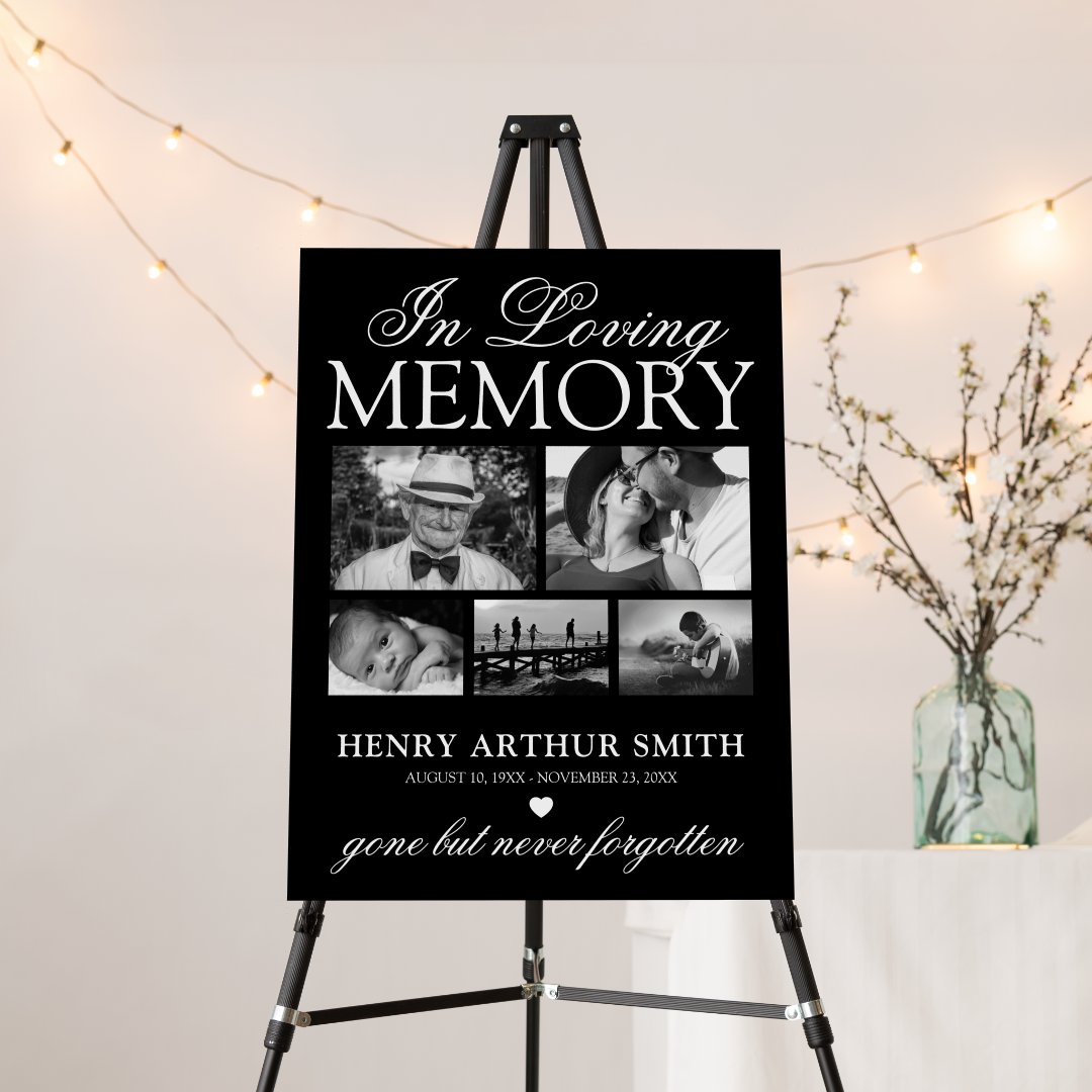 In Loving Memory Photo Collage Foam Board Zazzle