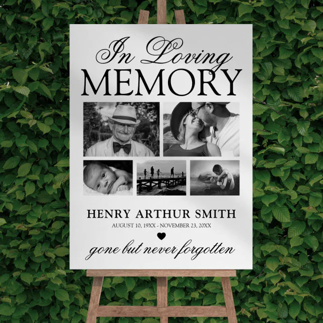 In Loving Memory Photo Collage Foam Board | Zazzle