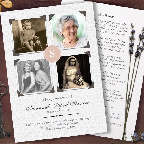 In Loving Memory Photo Collage Funeral Card