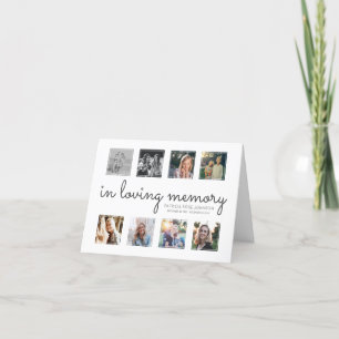In Loving Memory Photo Collage Funeral Letterpress Thank You Card