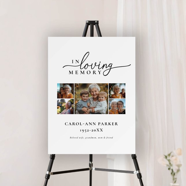 "In Loving Memory" Photo Collage Funeral Memorial  Foam Board (Creator Uploaded)