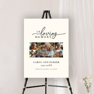 "In Loving Memory" Photo Collage Funeral Memorial Foam Board