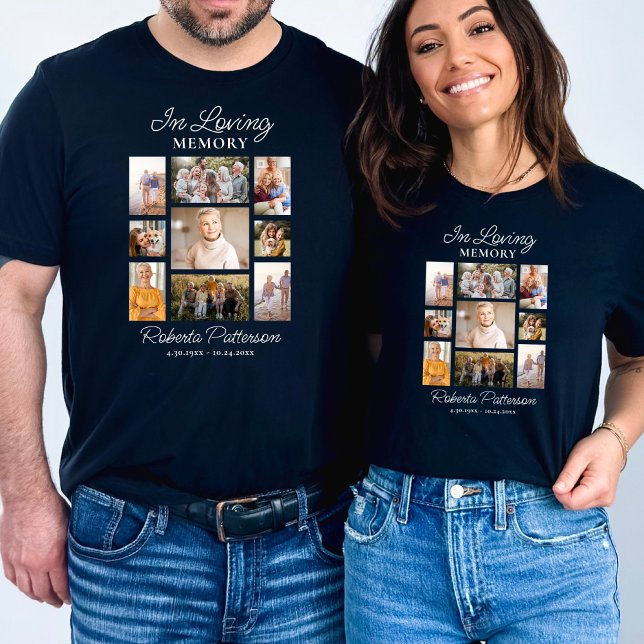 In Loving Memory Photo Collage Funeral Memorial  T-Shirt (Creator Uploaded)