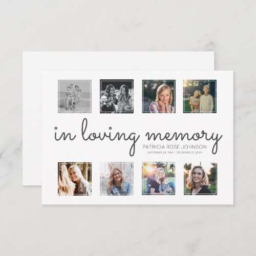 In Loving Memory Photo Collage Funeral Thank You Card